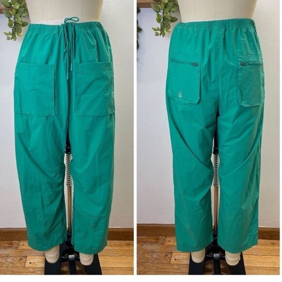 NWOT Free People Movement Fly By Night Green Baggy Pants size Large - Picture 5 of 8